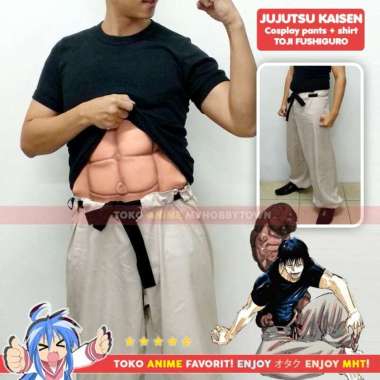 Kostum Cosplay Set Kaos Celana Fushiguro Toji Jujutsu Kaisen XL