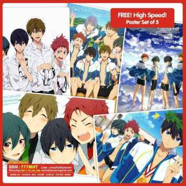 Poster Anime Free High Speed Set Of 5