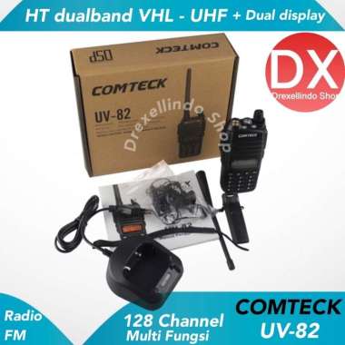 HT Walkie Talkie Comteck UV-82 Dual Band VHF - UHF Radio FM