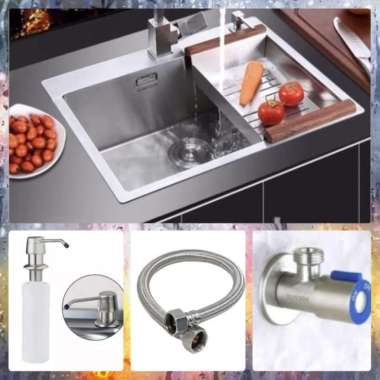 KITCHEN SINK MINIMALIS BAK CUCI PIRING 1 LUBANG 5040 STAINLESS SUS 304 TANPA KRAN