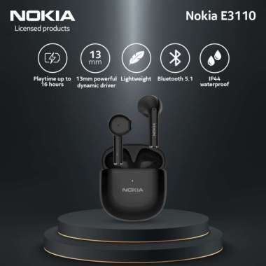 Nokia E3110 True Wireless Earbuds Bluetooth Earphone TWS HD Black