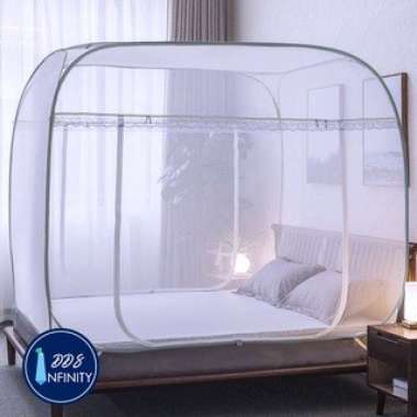 ZS Kelambu Tidur Kelambu Lipat Anti Nyamuk Kelambu Pelajar Kelambu Lipat Kelambu Kotak 120x200 GREY 