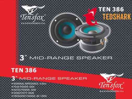 TENSFOX AUDIO TEN 386 3" MIDRANGE SPEAKER TEN386