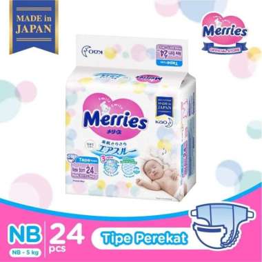 Diapers Merries Premium Tape / Diapers Bayi dan anak Newborn 24