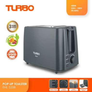 Pemanggang Roti Multifungsi Turbo by Philips EHL5228, 2 Slot, Hitam