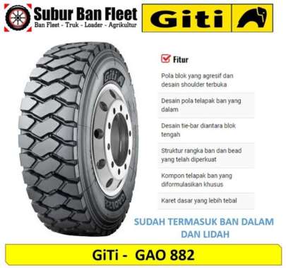 BAN TRUK GITI 1100/20 GAO 882 Ban Fuso Size 11.00 - R20 RADIAL FULL SET KAWAT