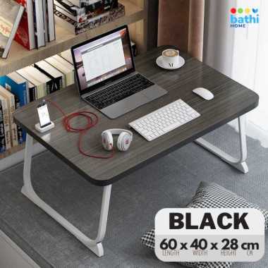 Meja Lipat Belajar Laci Stand Buku Cup Holder 60cm Portable Laptop Foldable Bed Table BATHI-BO60 Bas