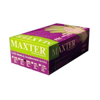 Maxter Gloves Sarung Tangan Latex Karet Steril 100 Gloves ukuran L