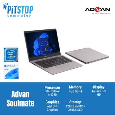 Advan Soulmate 1405 [Intel N4020/ 4GB/ eMMC 128GB + SSD 256GB/ Win 11]