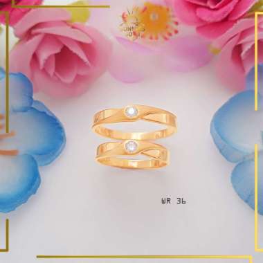 CINCIN TUNANGAN EMAS ASLI KADAR 8K / EMAS KADAR 375 CINCIN WANITA EMAS CINCIN LAMARAN WR 36 RING 18