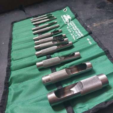 alat plong set pembolong gasket kulit plong set wipro 12 pcs Multicolor