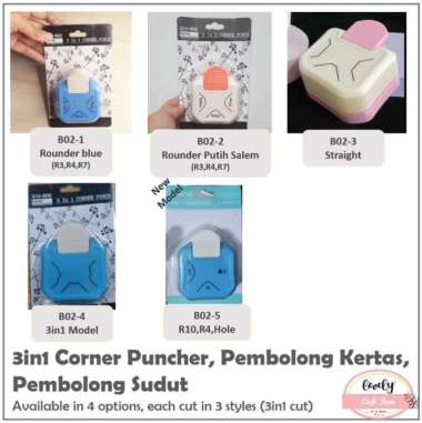 3in1 corner rounder corner puncher pembolong sudut r4 - r7 - r10 Multicolor