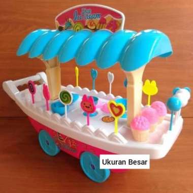 mainan gerobak es krim jumbo - troli ice cream besar anak edukatif Multicolor