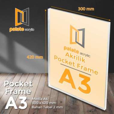 acrylic pocket frame / akrilik thicker / akrilik pocket a3 2mm Multicolor