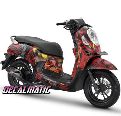 Stiker Full Body + Decal Dashboard Honda Scoopy 2012-2023 Naruto 2012-2016 Hitam