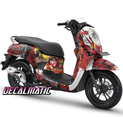 Stiker Full Body + Decal Dashboard Honda Scoopy 2012-2023 Naruto 2012-2016 Putih