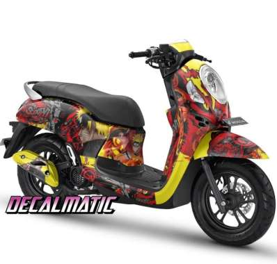 Stiker Full Body + Decal Dashboard Honda Scoopy 2012-2023 Naruto 2012-2016 Kuning