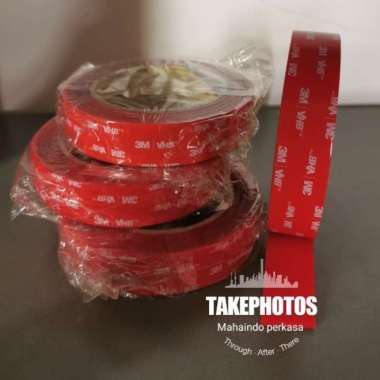 double tape 3m vhb merah clear - perekat original 3m bening 24mm Multicolor