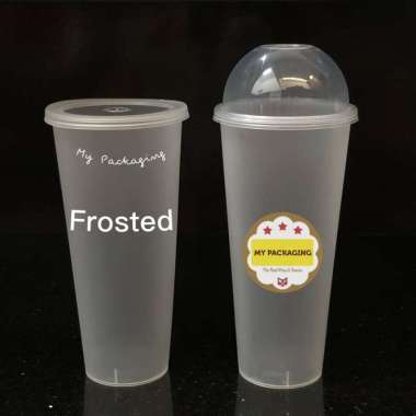 Gelas Cup PP Injection 22oz 700ml BURAM FROSTED DOFF 22 oz- 25set SAMBUNG PUTIH