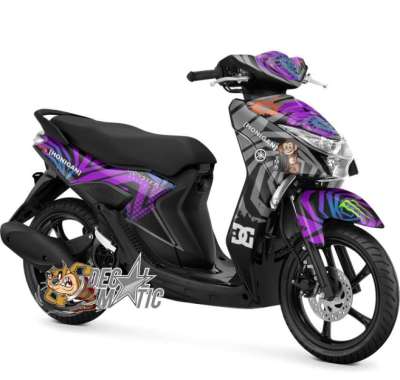 Stiker Full body Decal Motor Yamaha Mio Gear Hoonigan Hitam