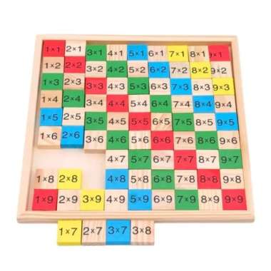 mainan edukasi anak tabel berhitung perkalian mathematic domino color Multicolor