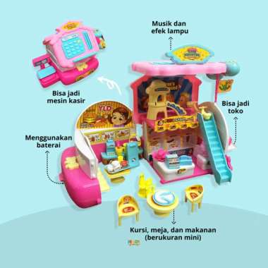 mainan kasir-kasiran jadi toko lampu musik uang Multicolor