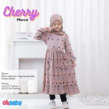 Gamis Anak /Dress /Baju Muslim/ Tunik Anak 3-12thn Lucu Ohhaby Cherry Semua Ukuran Multicolor