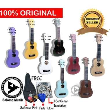 Ukulele Cowboy Soprano Premium Varian Warna + Softcase''' Ungu