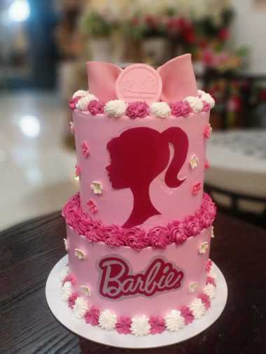 cake barbie birthday cake ulang tahun cake Barbie doll Cake Viral D20 Tier 2