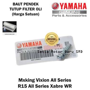 Baut Pendek Tutup Filter Oli MxKing Mx King Vixion Xabre Wr R15 Asli Original Yamaha Surabaya 95E320