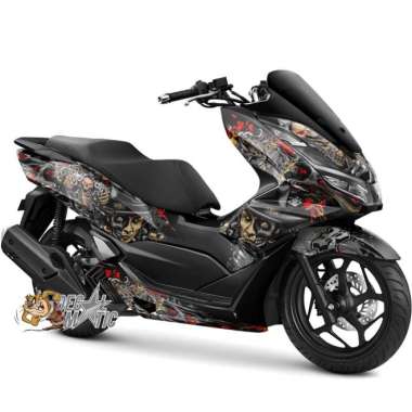 Stiker Decal Full Body Motor Honda PCX 150 PCX160 Jerink Tengkorak PCX 160 Hitam