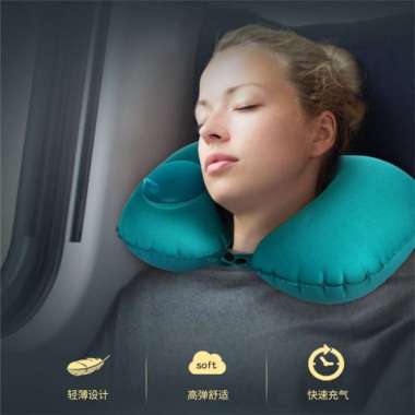 BANTAL LEHER TIUP OTOMATIS (TERDAPAT POMPA ANGIN MANUAL DI BANTAL) - Elinestore