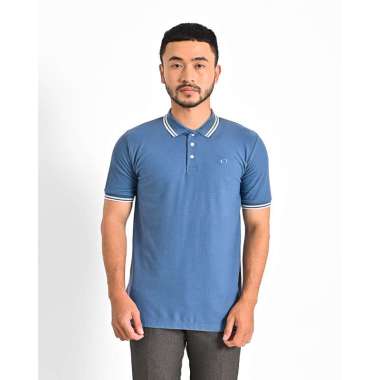 Broodis Kaos Polo Shirt Pria Kerah Tshirt Polo Blue L