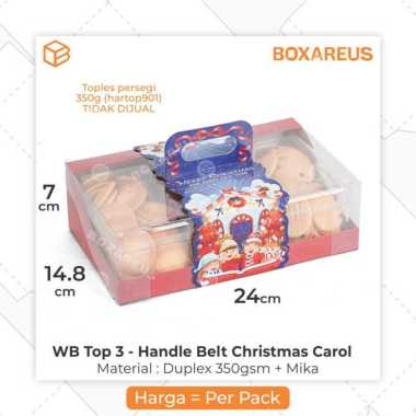 Packaging Hampers Natal Christmas Box Toples Dus Kue Kering | WB TOP 3 Brown & Belt