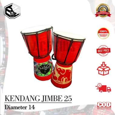 Kendhang Jimbe Djembe 25 CM Alat Musik Traditional Perkusi Gendang Reggae Motif Carving