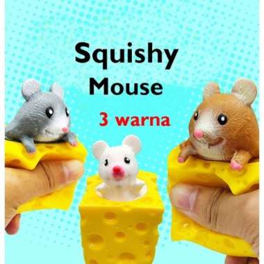 Mainan Squishy Tikus Keju Karet Silikon / Mainan Pencet Pop It Squishy