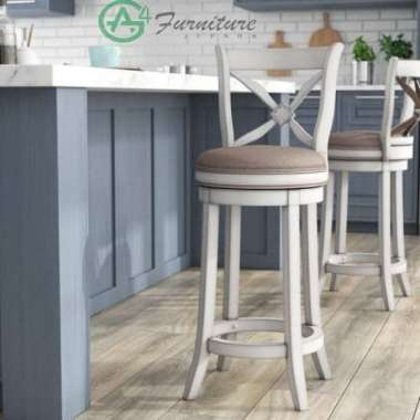 Kursi Bar Kayu Folres Putih Ag4 Furniture Jepara