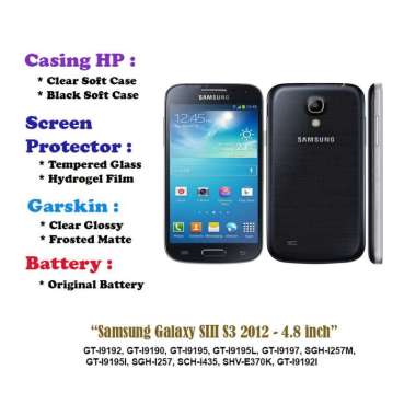 Samsung Galaxy S4 mini 2013 - I9190 - 4.3 inch- Case - Screen Protector - Battery - Dll Clear Hard C