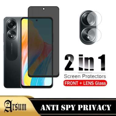 PROMO Paket 2in1Tempered Glass OPPO A58 4G Terbaru Anti Gores Kaca Spy Full Cover Free Camera