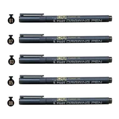 Drawing Pen Pilot Warna Hitam Multicolor