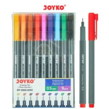 Dp298S Set Drawing Pen Joyko Warna Warni 9 Warna Multicolor