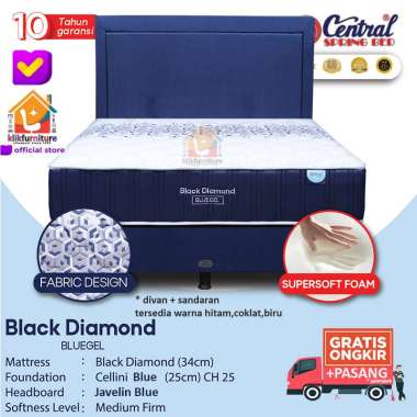 (1 Set) Springbed Central Black Diamond 3 Zone Pocket Hb Javelin Set 160x200cm