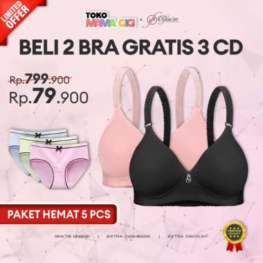 YOUHAVE X TOKO MAMA GIGI PAKET 2 PCS BRA 1231 GRATIS 3 PCS CD LANA 88121 3 BUNDLE BRA WANITA CELANA 
