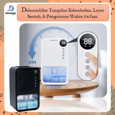 Dehumidifier Ruangan Kamar Penyerap Kelembaban Serap Air Portable 23W 1100ml Hitam
