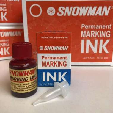 (1 lusin) tinta spidol SNOWMAN refill ink MIG-20 untuk spidol G-12 Merah