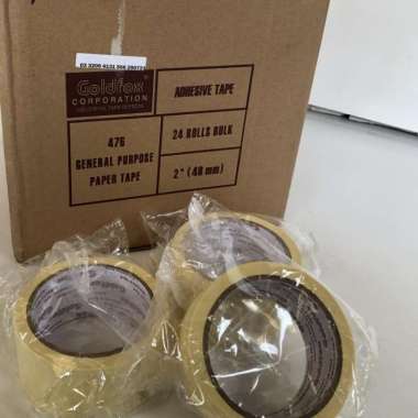 (1 box) masking tape GoldFox 48mm lakban kertas