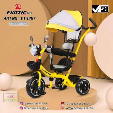 Sepeda Anak Roda 3 Tiga Tricycle Exotic ET 1267 Musik Kursi putar Kuning