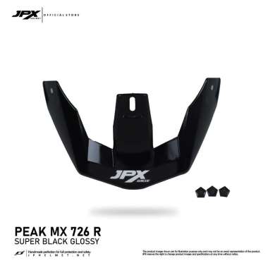 Topi Helm ( PEAK) JPX Parts Helmet Peak JPX MX-726R+Baut Super Black Gloss