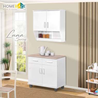 Homebaze - Kitchen Set Luna Putih Natural Minimalis