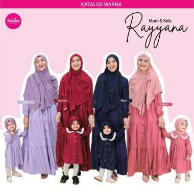 GAMIS RAYYANA MOM AND KIDS BY BABYJAB BAJU MUSLIM COUPLE IBU DAN ANAK MOM M LILAC